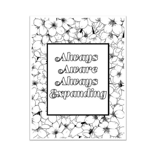 Always Aware Expanding Personal Development Plr Coloring Page - Inspirational Content With Private