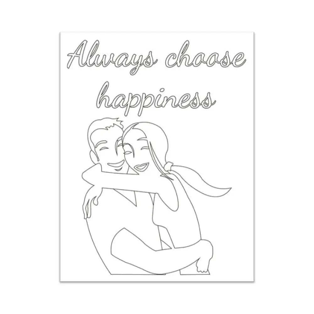 Always Choose Happiness Plr Coloring Page - Inspirational Content With Private Label Rights Pages