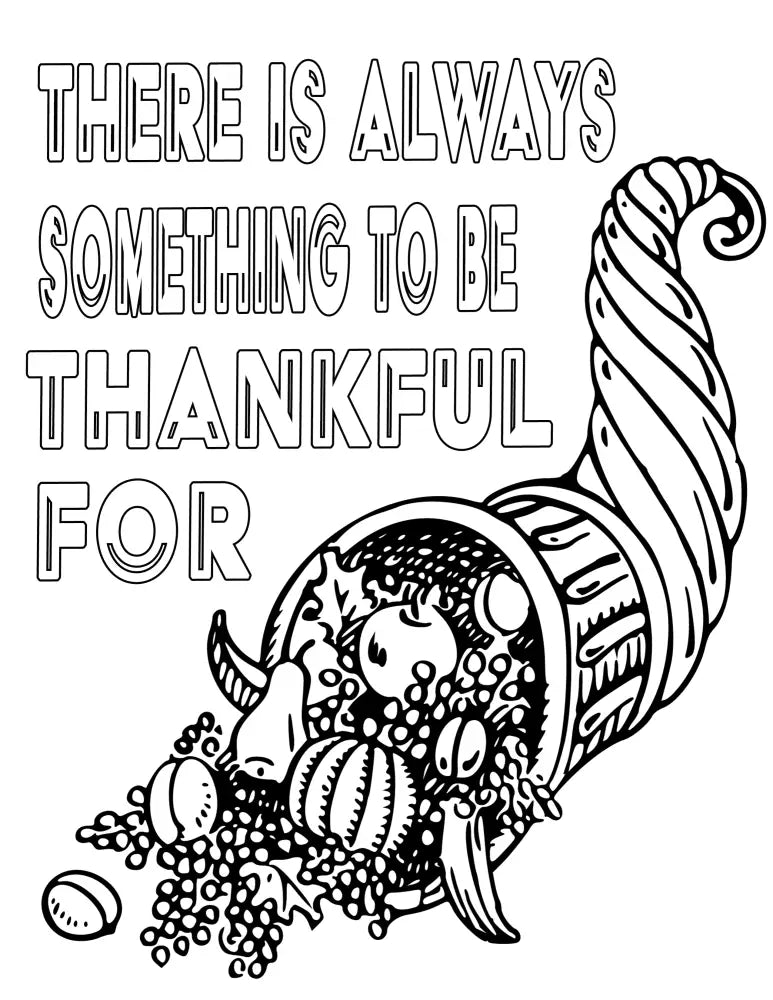 ’Always Something To Be Thankful For’ Plr Coloring Page Pages