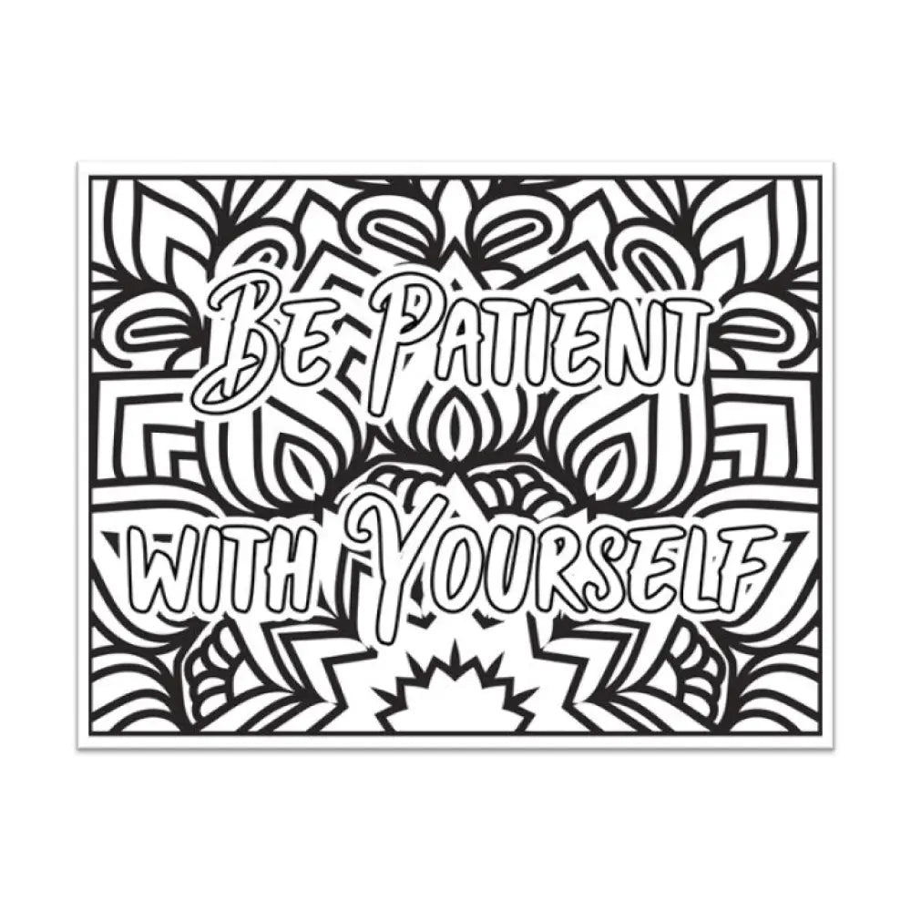 Be Patient With Yourself Stop Procrastinating Plr Coloring Page - Inspirational Content With Private