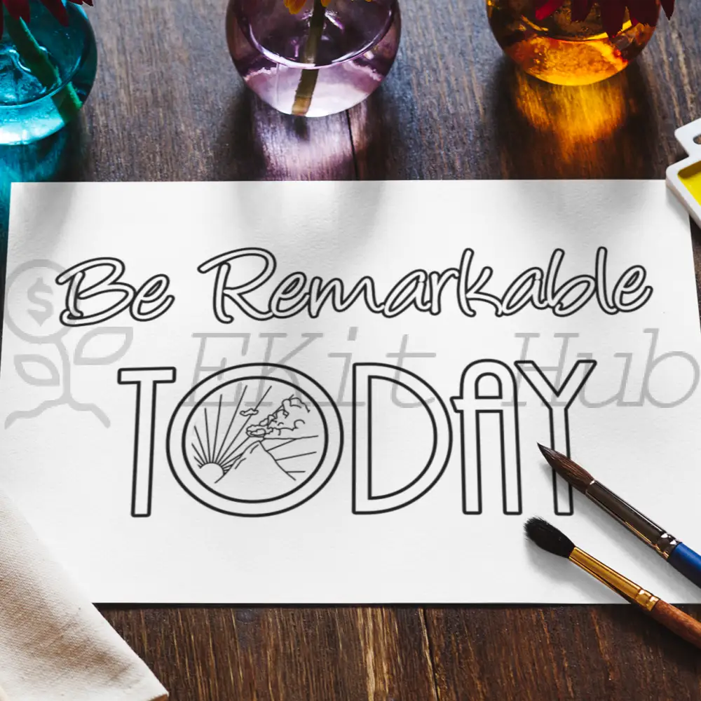 be Remarkable plr coloring page