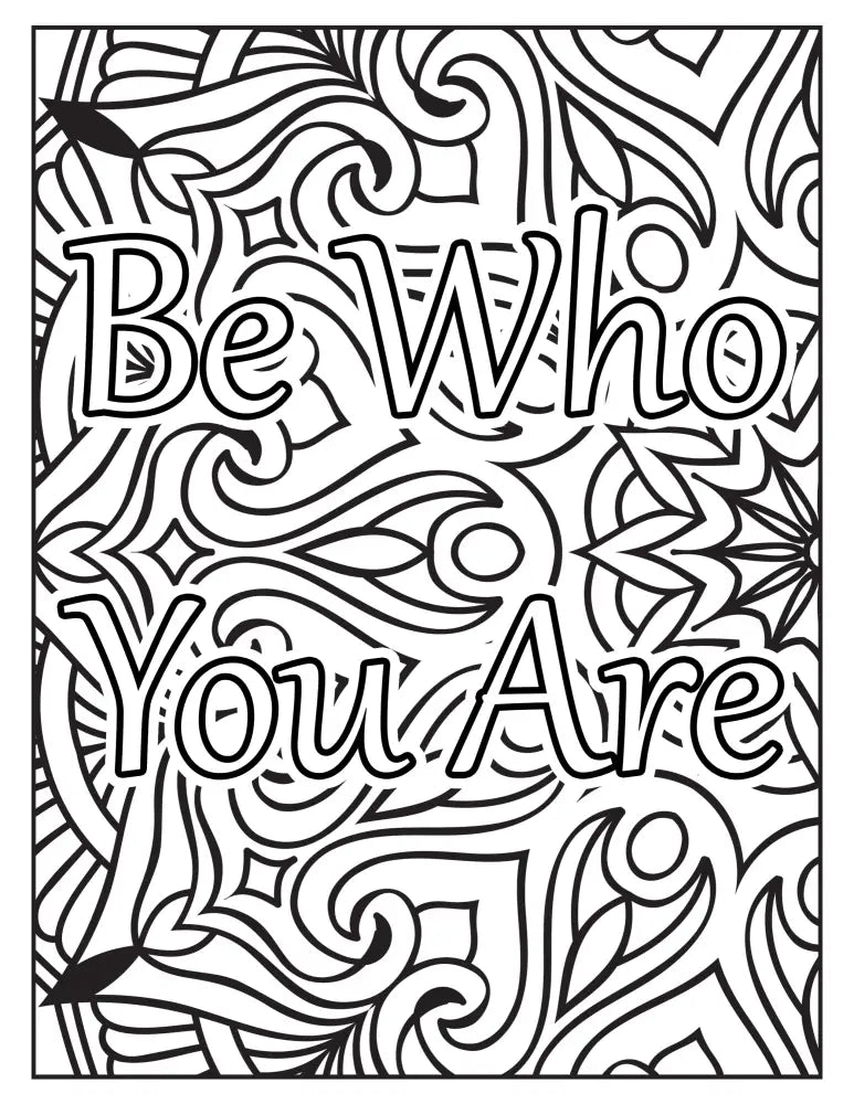 be who you are coloring page plr
