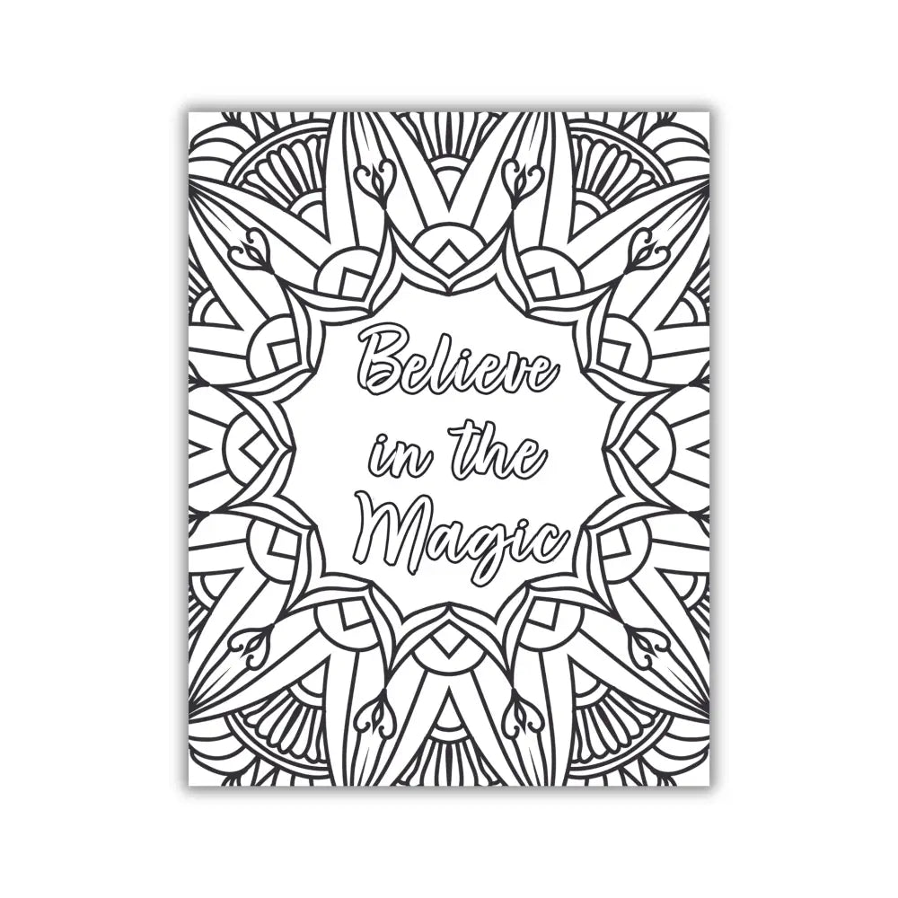 Believe In The Magic Holiday Plr Coloring Page Pages