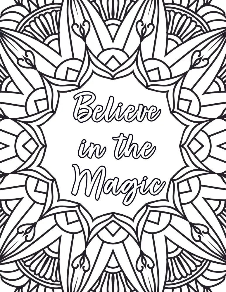 Believe In The Magic Holiday Plr Coloring Page Pages