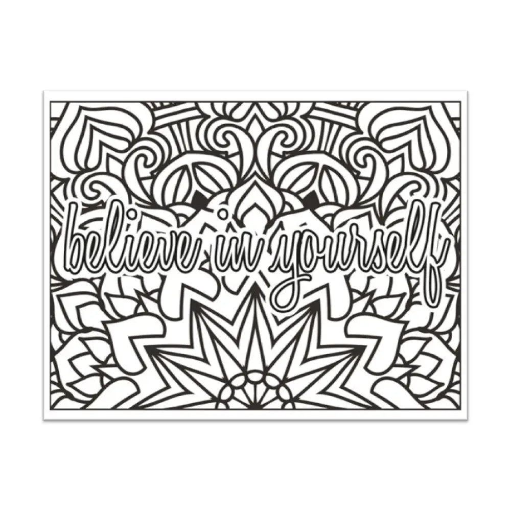 believe in yourself coloring page plr