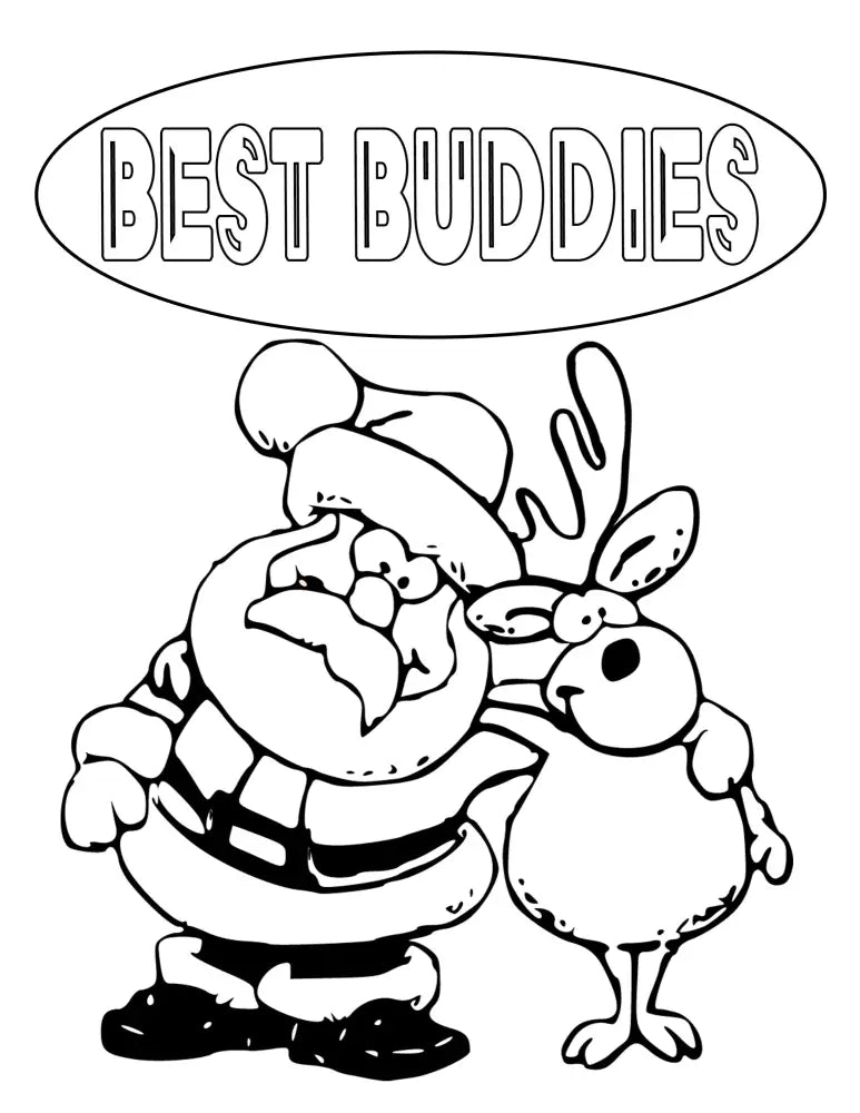 ’Best Buddies’ Santa Plr Coloring Page Pages