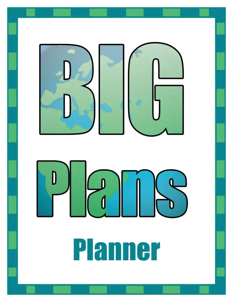 ’Big Plans’ Goal Setting Plr Planner Printable Planners