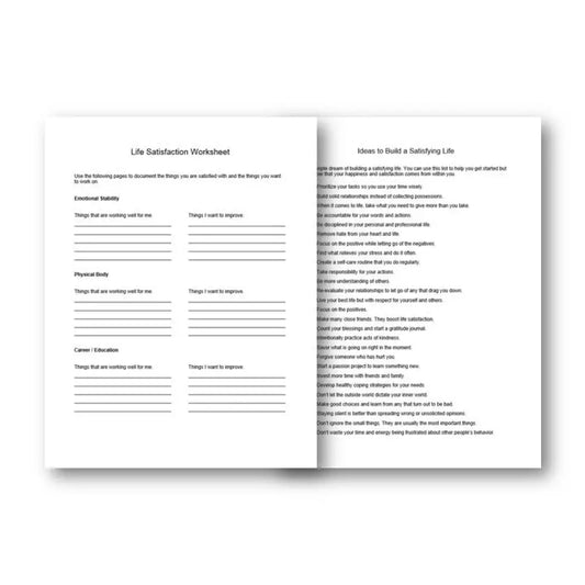 Build A Satisfying Life Plr Checklist & Worksheet Printable Worksheets And Checklists