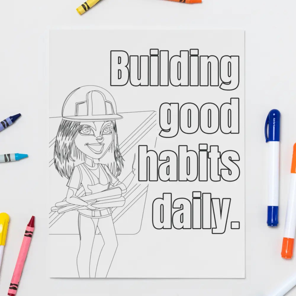 Building Good Habits Daily Plr Coloring Page - Inspirational Content With Private Label Rights Pages