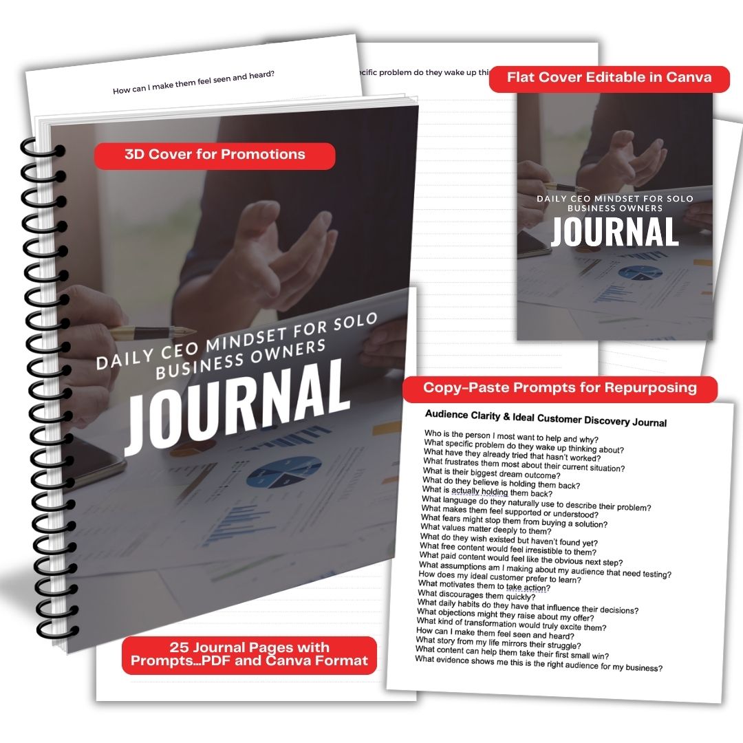Daily CEO Mindset Journal for Solo Business Owners