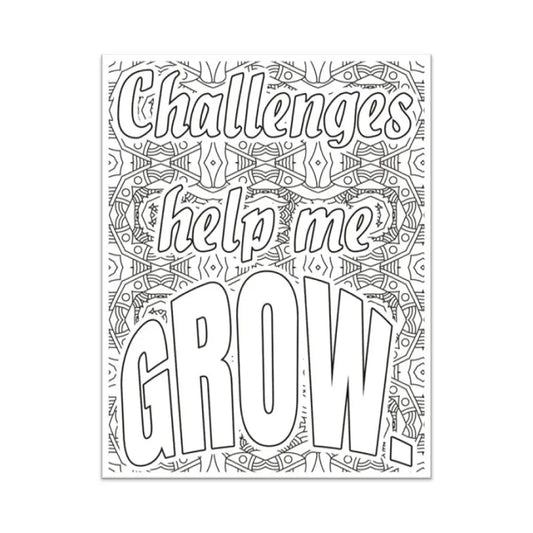 Challenges Help Me Grow Plr Coloring Page - Inspirational Content With Private Label Rights Pages