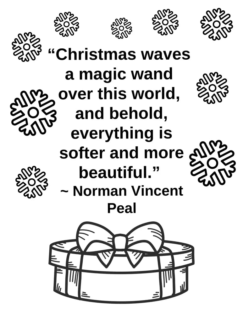 ’Christmas Magic’ Quote Plr Coloring Page Pages