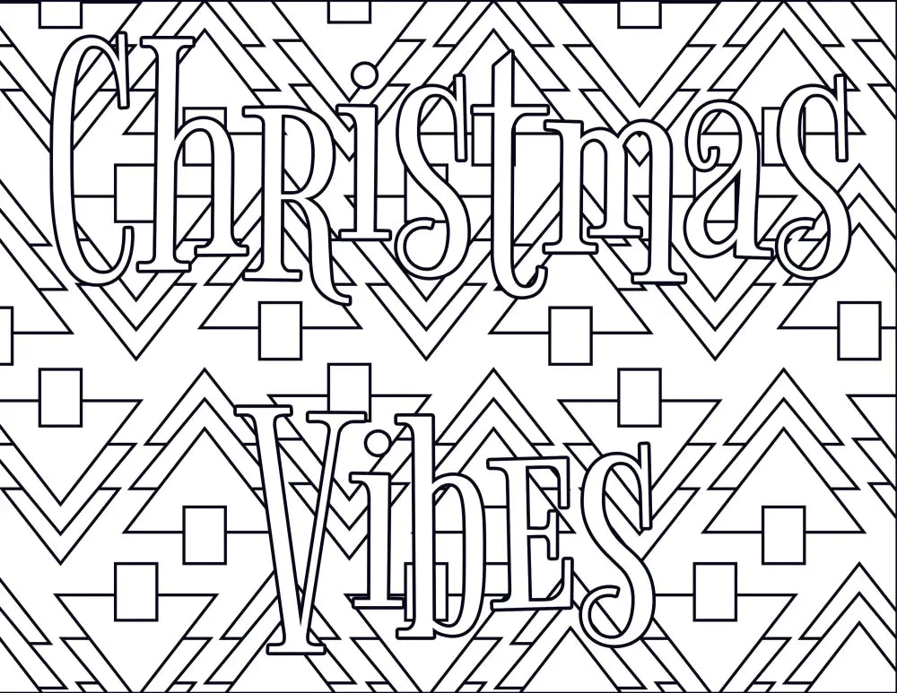 ’Christmas Vibes’ Holiday Plr Coloring Page Pages