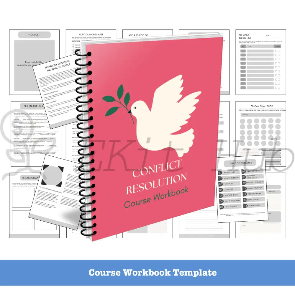 Conflict Resolution Niche Course Template Pack + Create A Quick Guide Canva Templates
