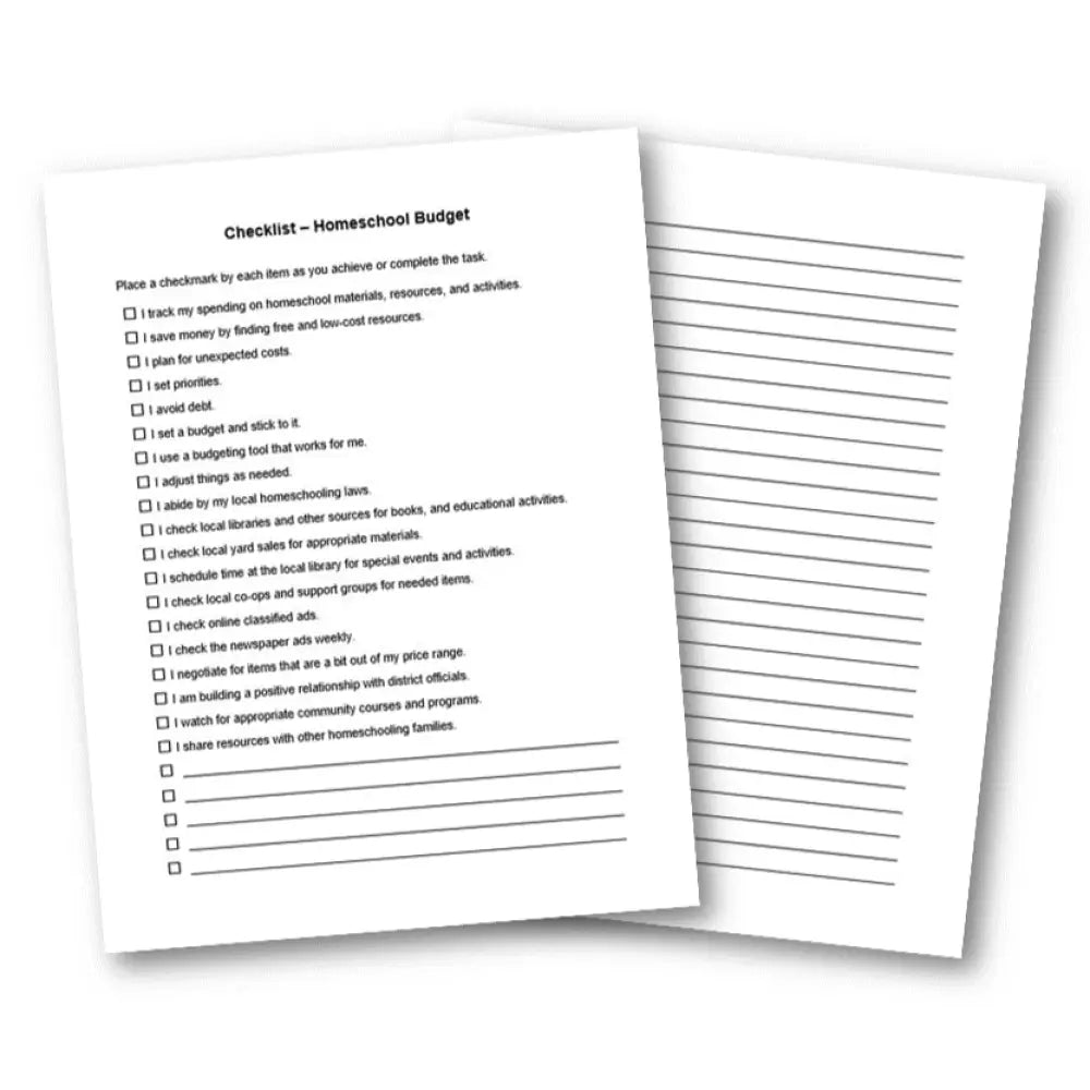 Create a Homeschool Budget That Suits Your Needs PLR Checklist & Works