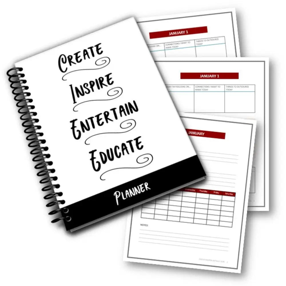 create inspire entertain educate PLR planner