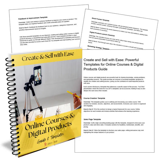 Create & Sell With Ease For Online Courses Digital Products Guide + Templates Business