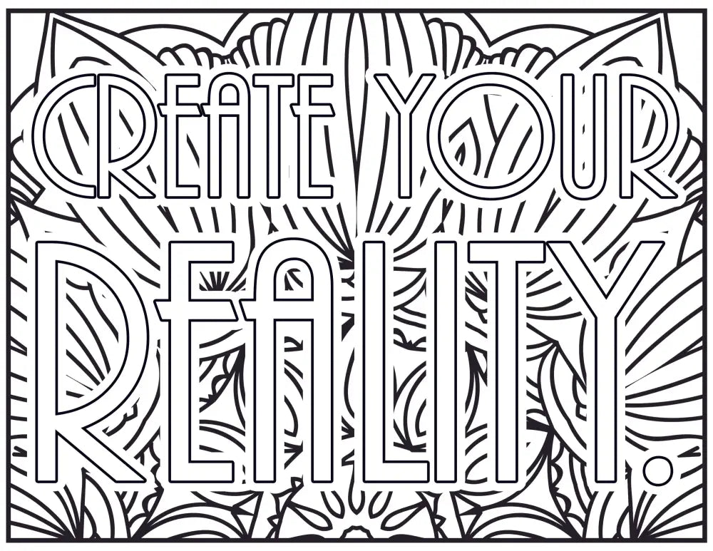 Create Your Reality Personal Development Plr Coloring Page - Inspirational Content With Private