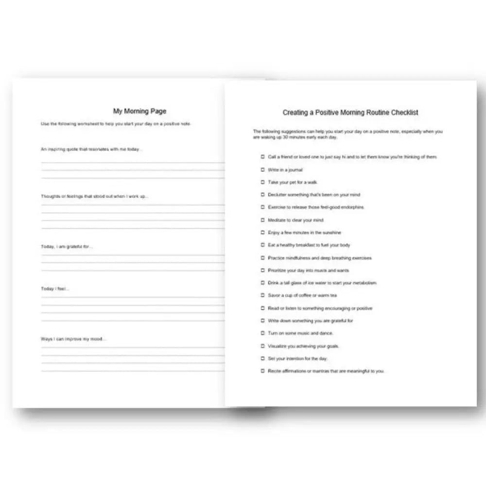 Creating Positive Routine Template Creating a Positive Morning Routine Checklist and Worksheet
