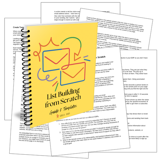 List Building from Scratch Worksheets, Checklists and Guide
