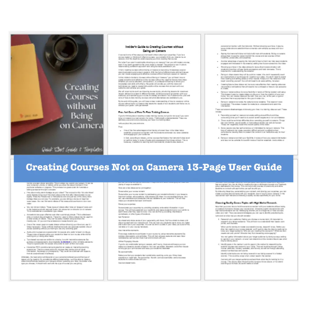 creating courses without being on camera plr templates