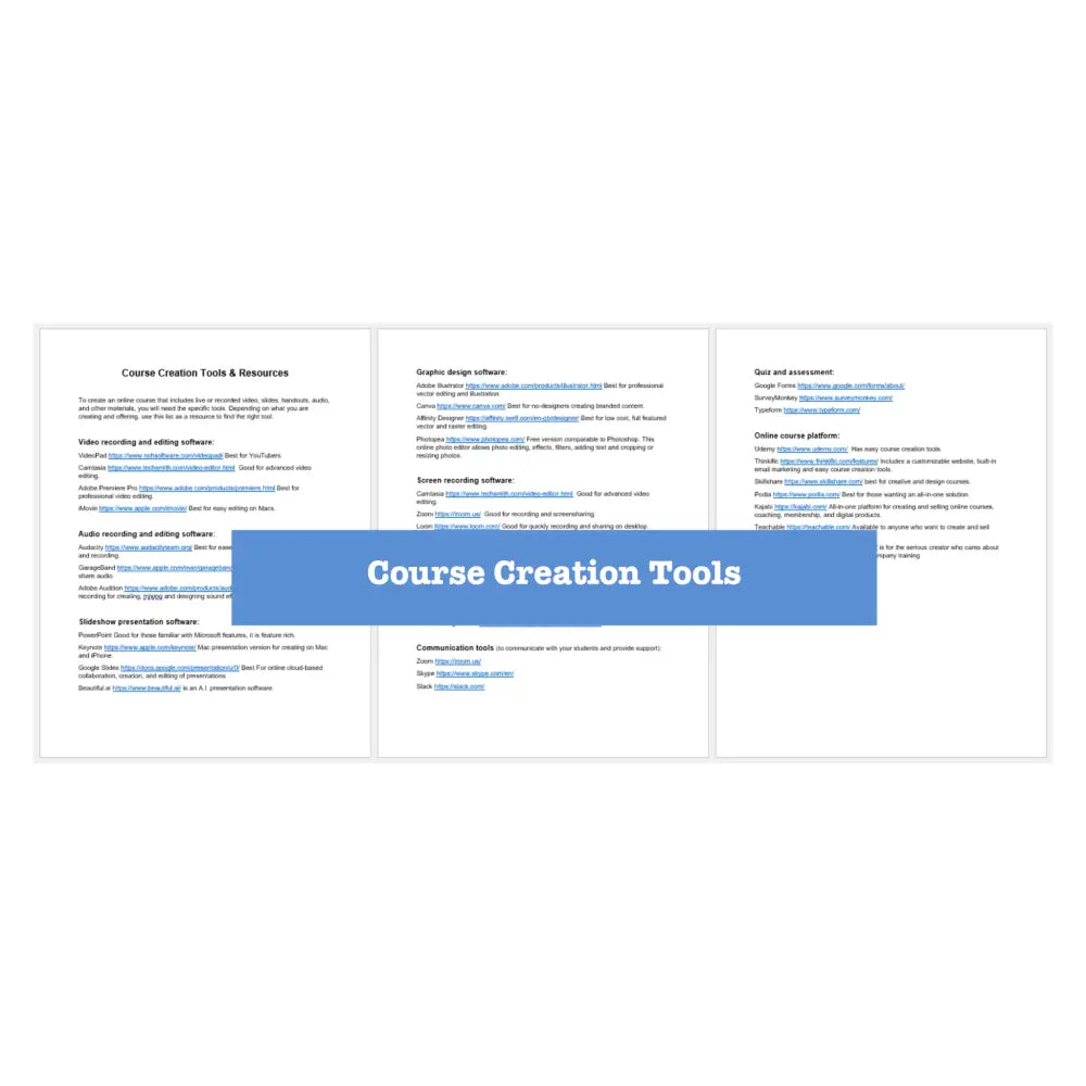 creating courses without being on camera plr templates