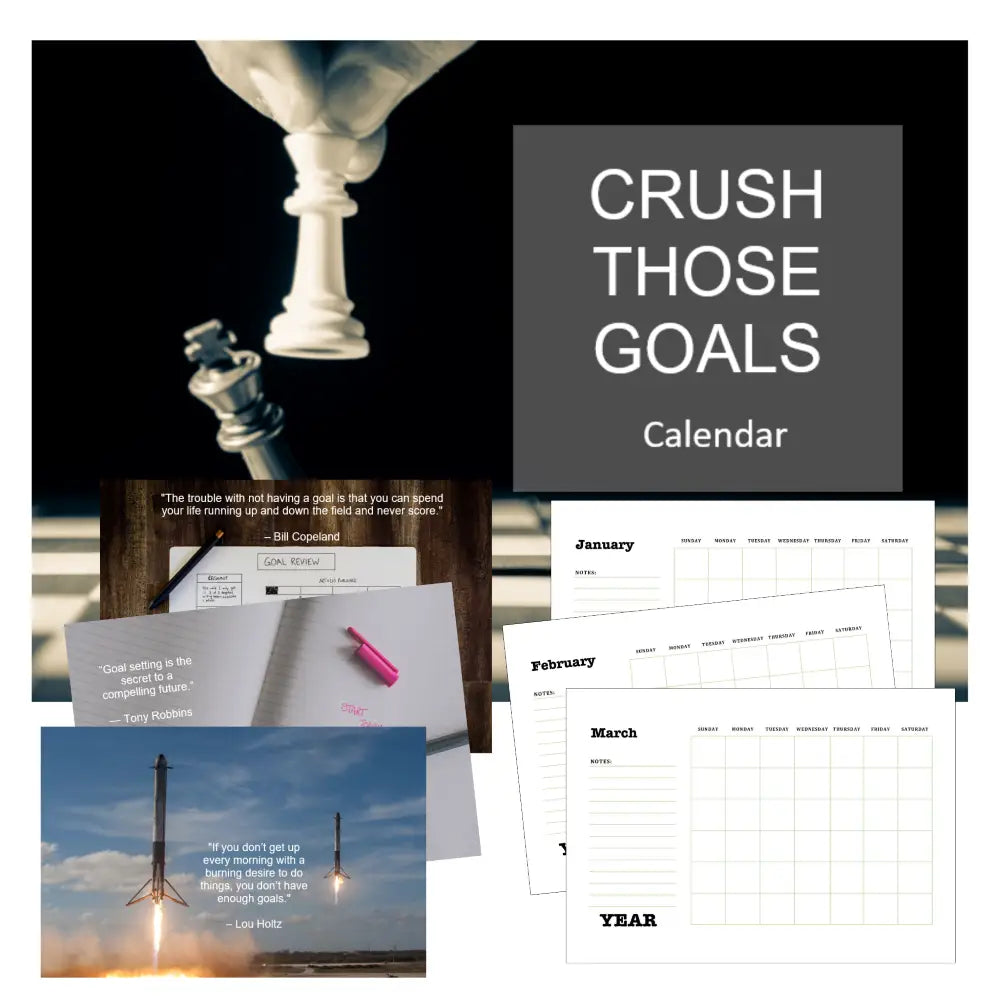 Crush Those Goals Printable Calendar PLR