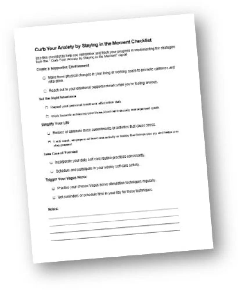 Curb Your Anxiety Checklist And Worksheet Printable Worksheets Checklists Plr