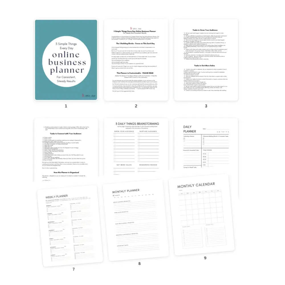 Customizable Online Business Planner - 3 Simple Things To Do Plr Rights Templates