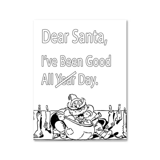 ’Dear Santa’ Funny Christmas Plr Coloring Page Pages