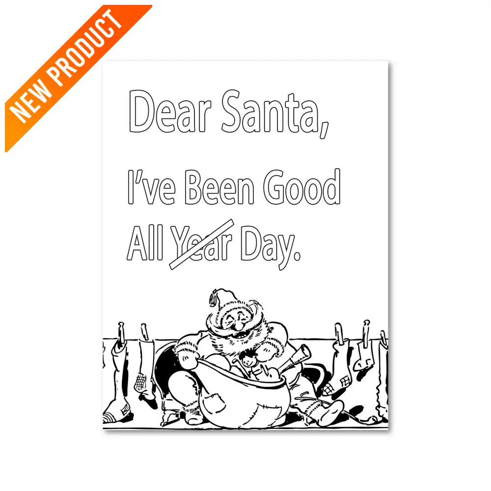 ’Dear Santa’ Funny Christmas Plr Coloring Page Pages