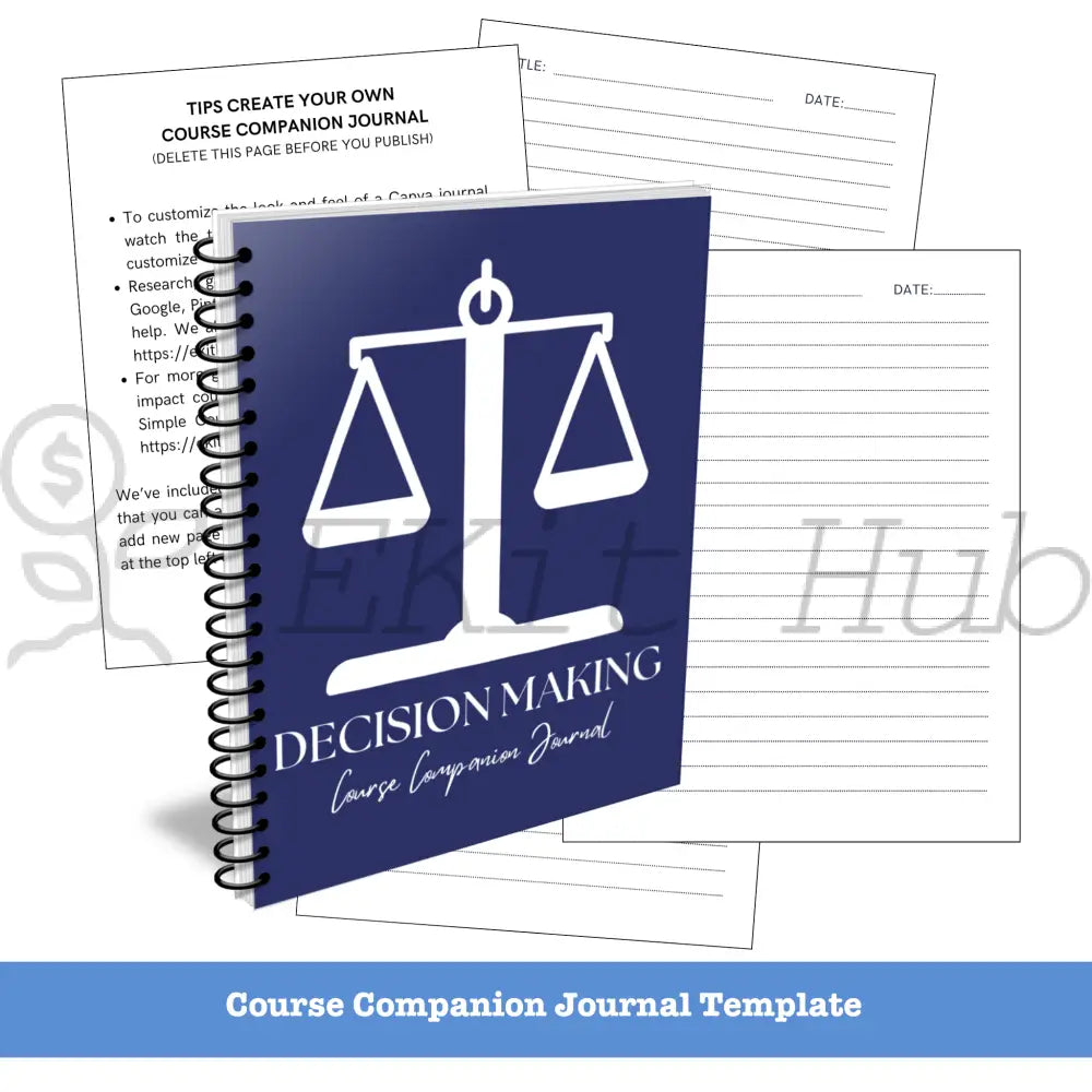 Decision Making Niche Template Pack + Create A Course Quick Guide Canva Templates