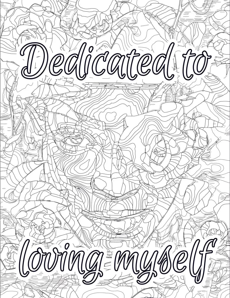 Dedicated To Loving Myself Self-Love Plr Coloring Page - Inspirational Content With Private Label