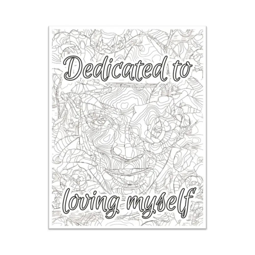 Dedicated To Loving Myself Self-Love Plr Coloring Page - Inspirational Content With Private Label