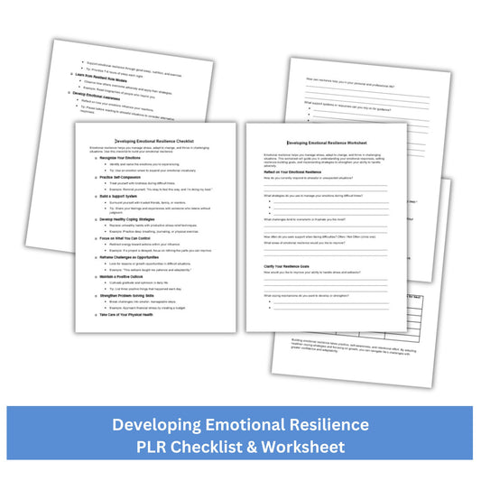 Developing Emotional Resilience PLR Checklist & Worksheet