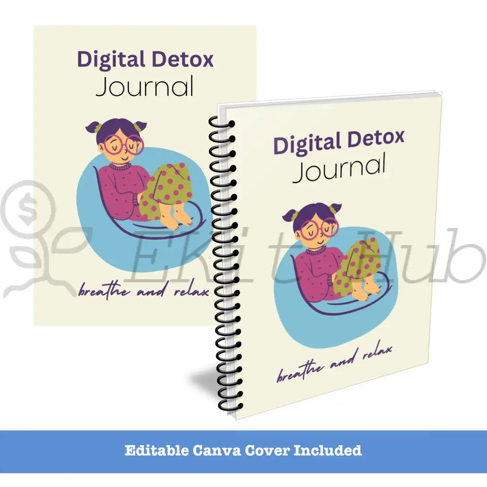 Digital Detox - Printable Canva Plr Journal Templates