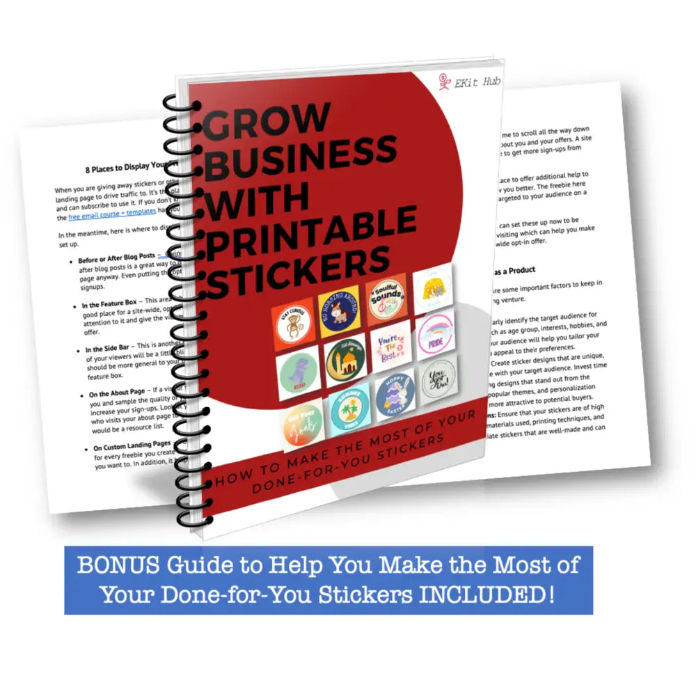 Grow Business with Printable Stickers Free Bonus Guide