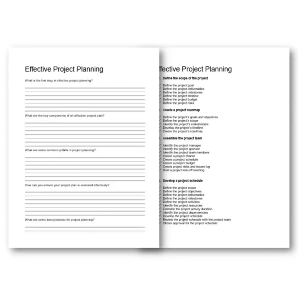 Effective project planning ckl wks plr