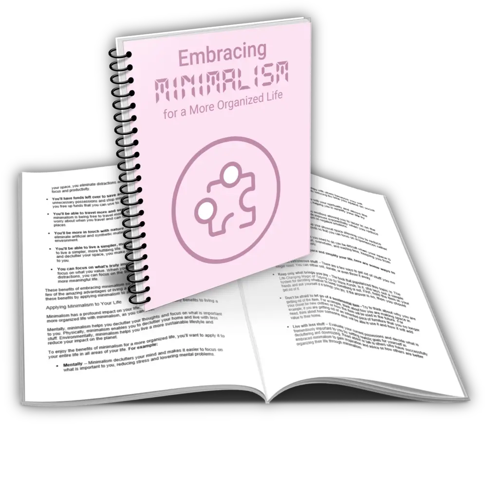 embracing minimalism for a more organized life private label rights report