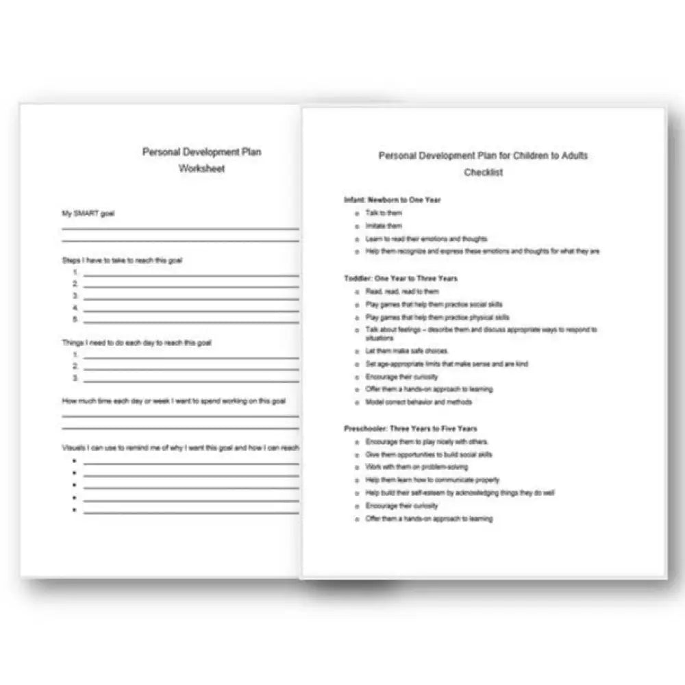 Encouraging Personal Development in All Stages of Life Checklist and W