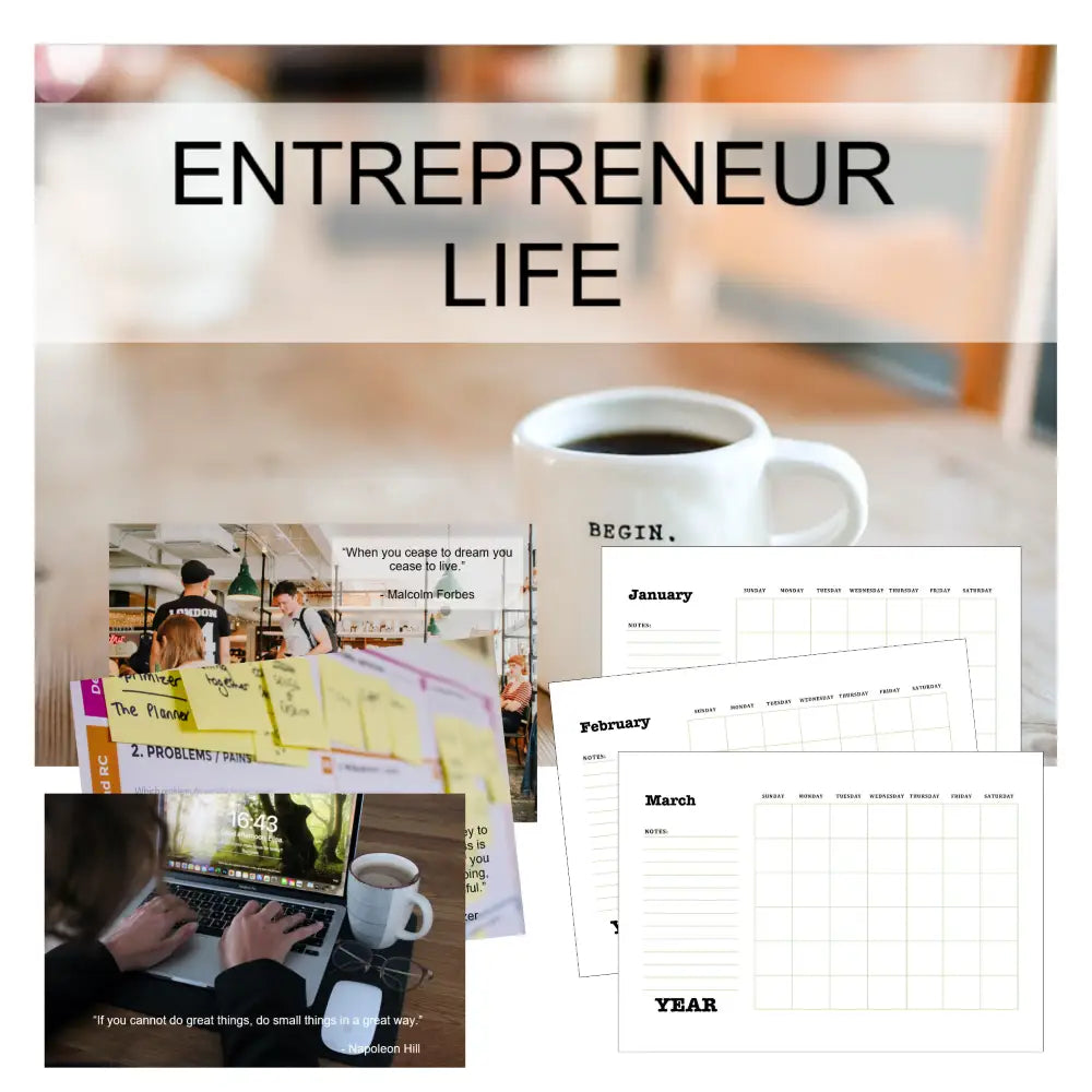 Entrepreneur Life Printable Calendar PLR