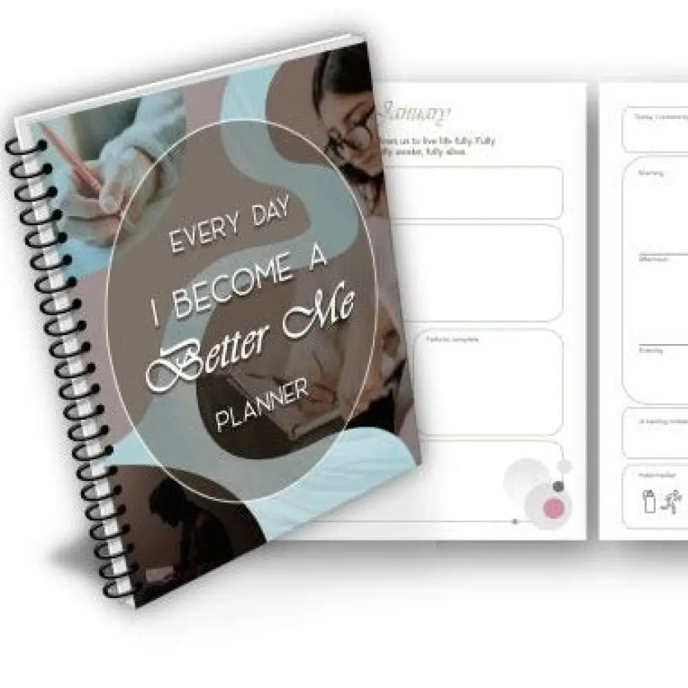 Every Day I Become A Better Me 365-Day Printable Planner Plr Planners