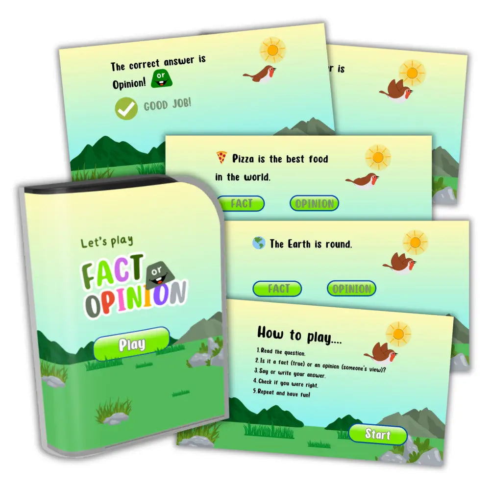 Fact Or Opinion Kid’s Game- Plr Rights Printable Journals