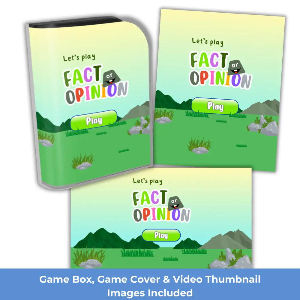 Fact Or Opinion Kid’s Game- Plr Rights Printable Journals