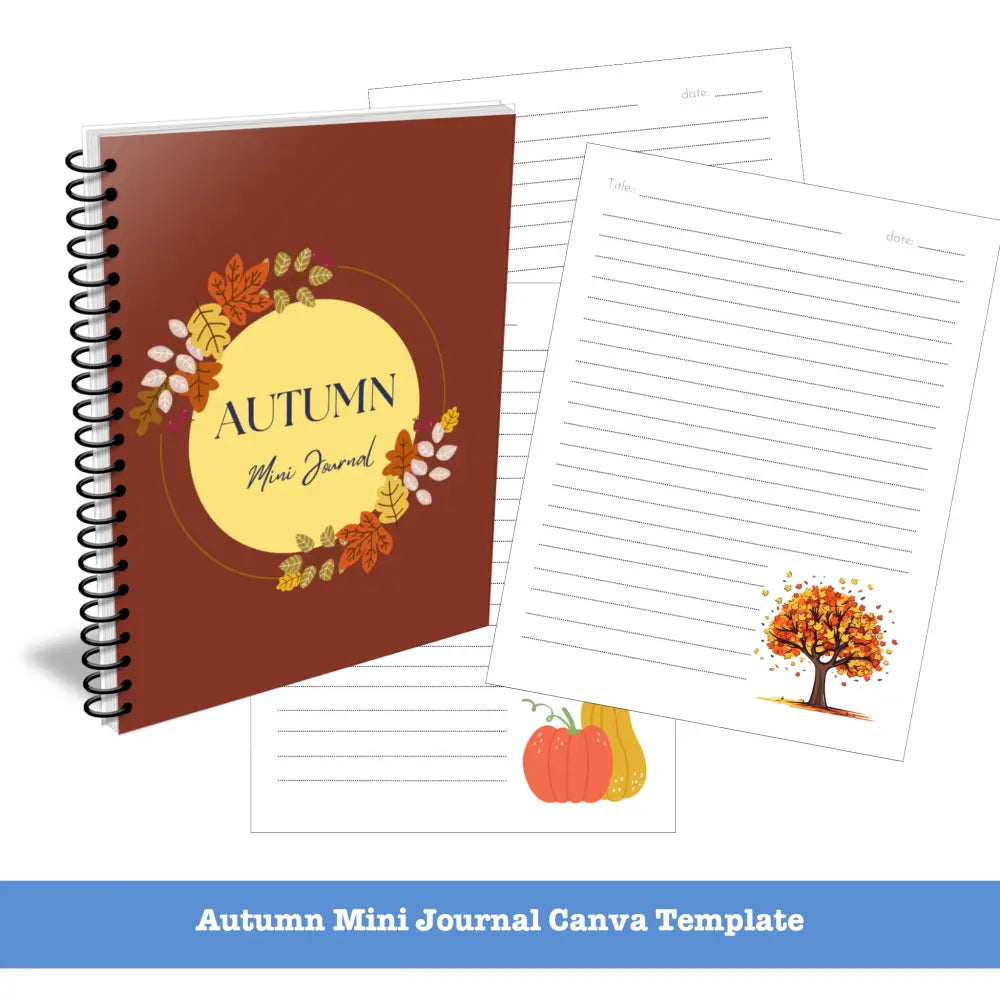 Fall Journal.pdf Fall | Autumn Journal Template - Canva Mini PLR Journal
