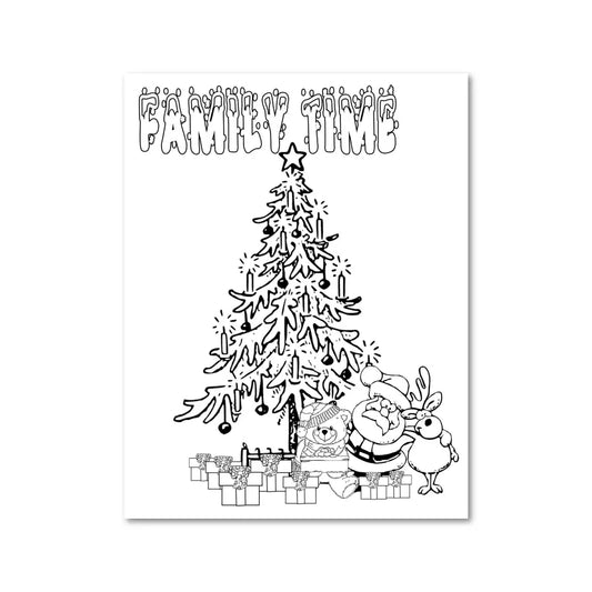 ’Family Time’ Christmas Plr Coloring Page Pages