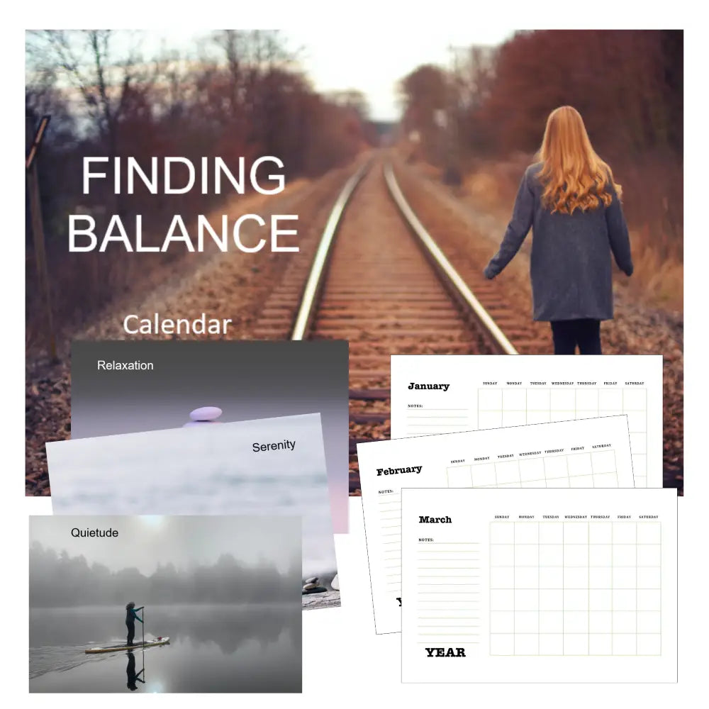 Finding Balance Printable Calendar PLR