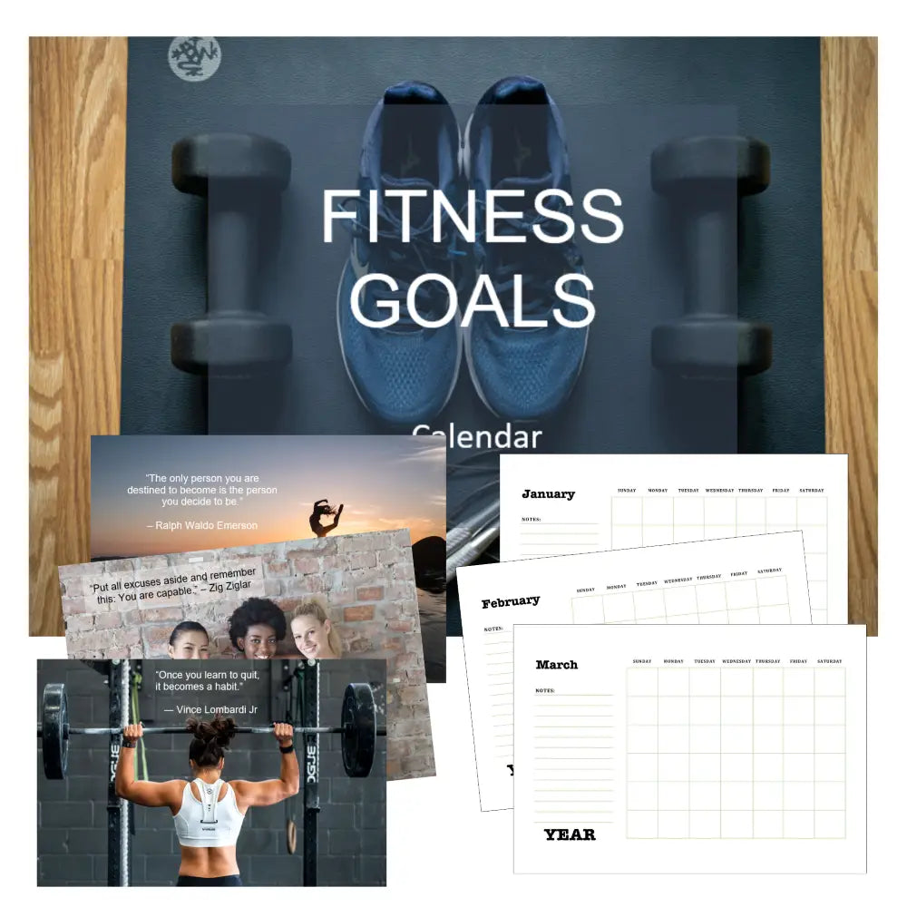 Fitness Goals Printable Calendar PLR