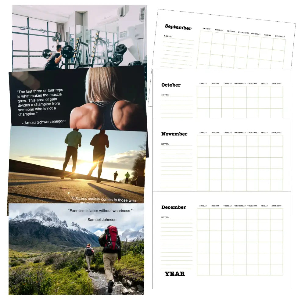 Fitness Goals Printable Calendar PLR