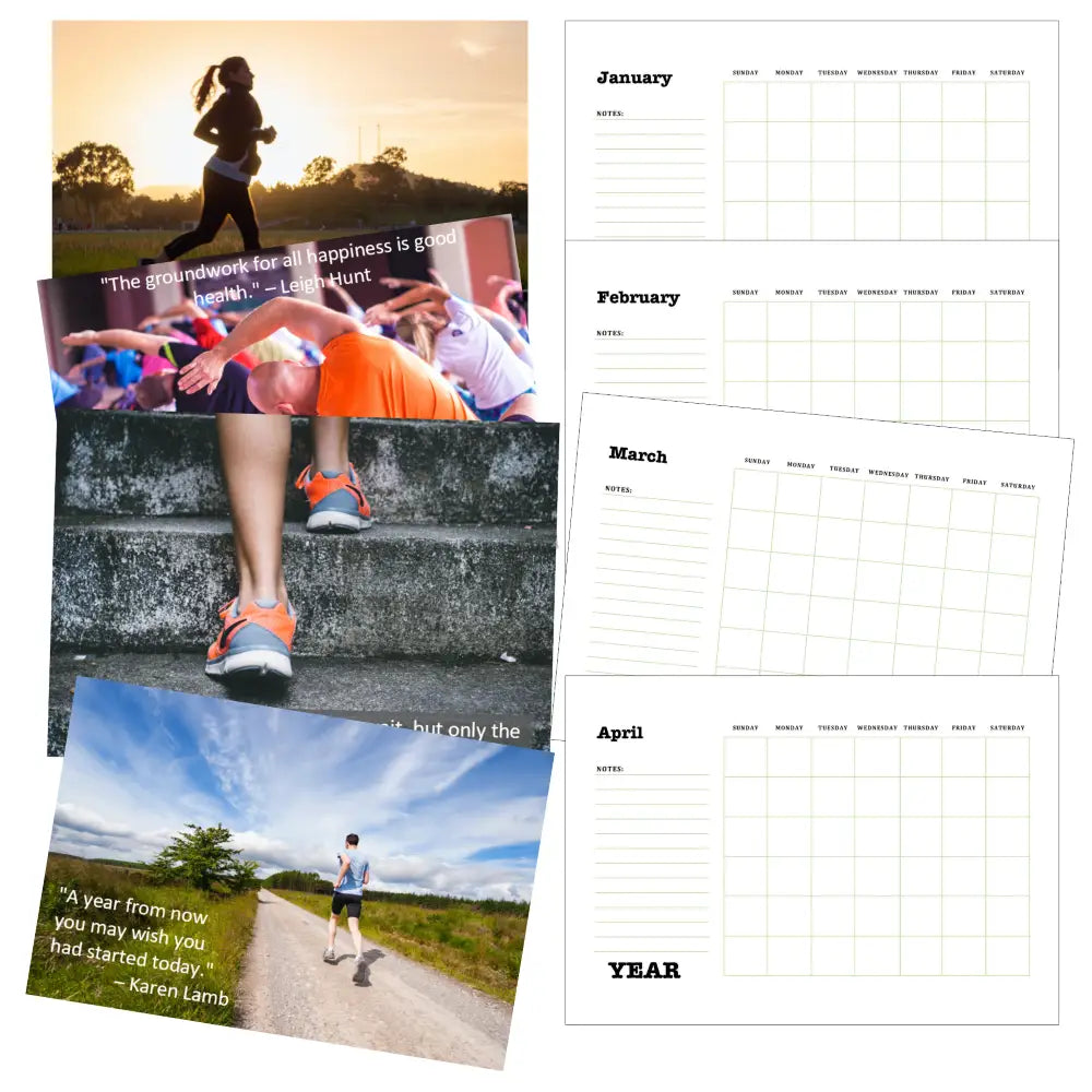 fitness goals calendar plr